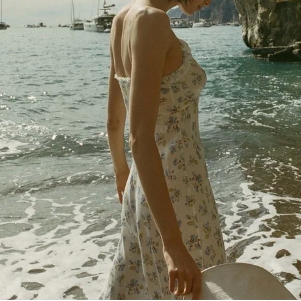 DOEN SANDIA DRESS IN BLEU FROLICKING FLORAL, brand new, never worn, No flaws. - Picture 3 of 10